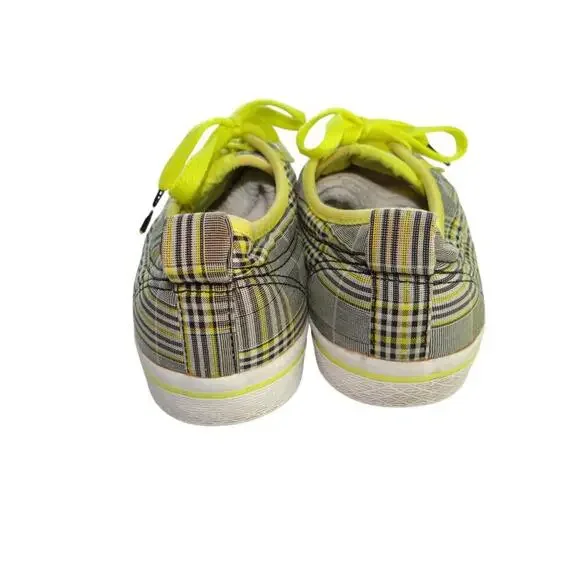 Adidas Plaid Sneakers with Neon‎ Yellow Accents - Picture 3 of 6